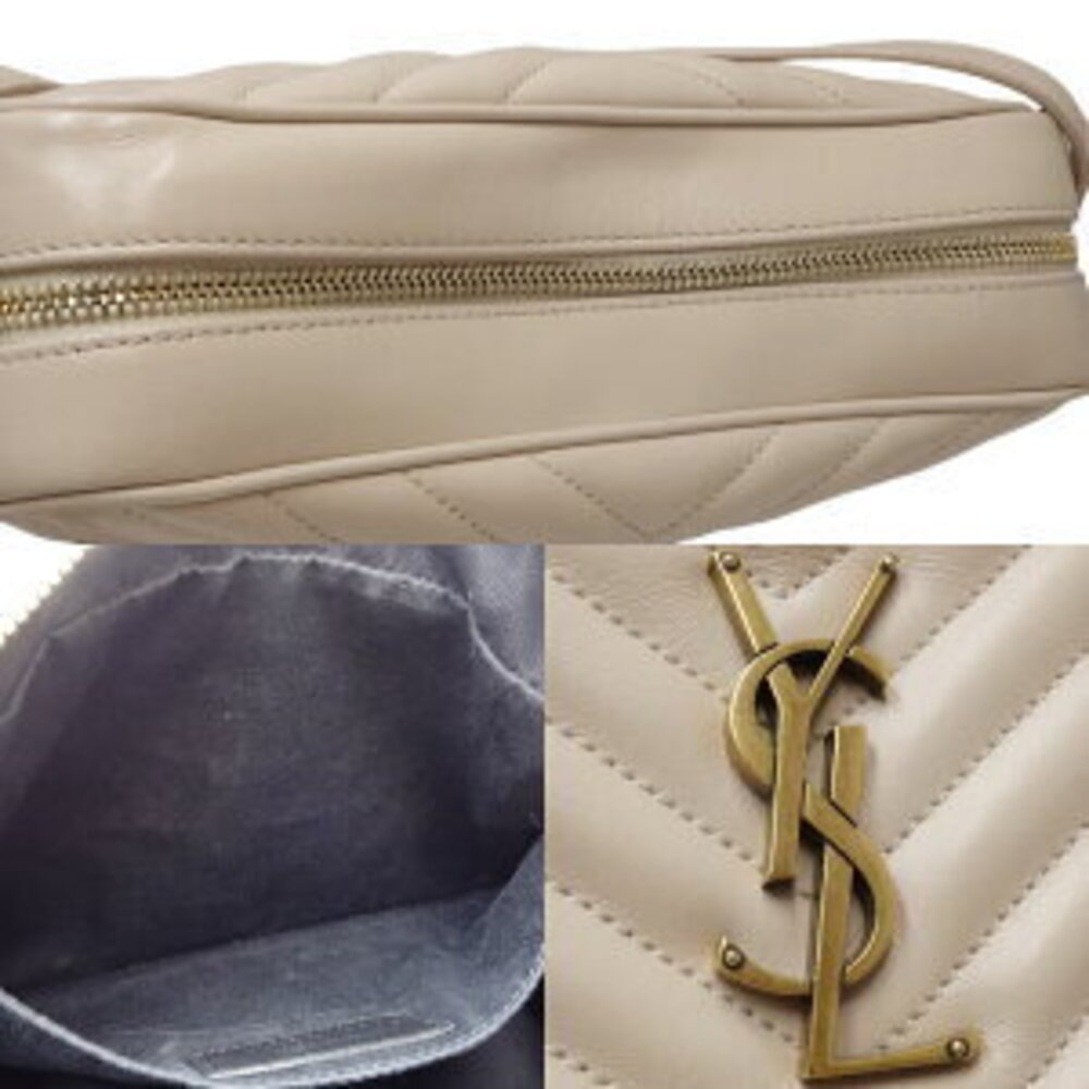 SAINT LAURENT PARIS Lou Camera Bag Beige Pink Tan Leather Shoulder - Picture 6 of 9